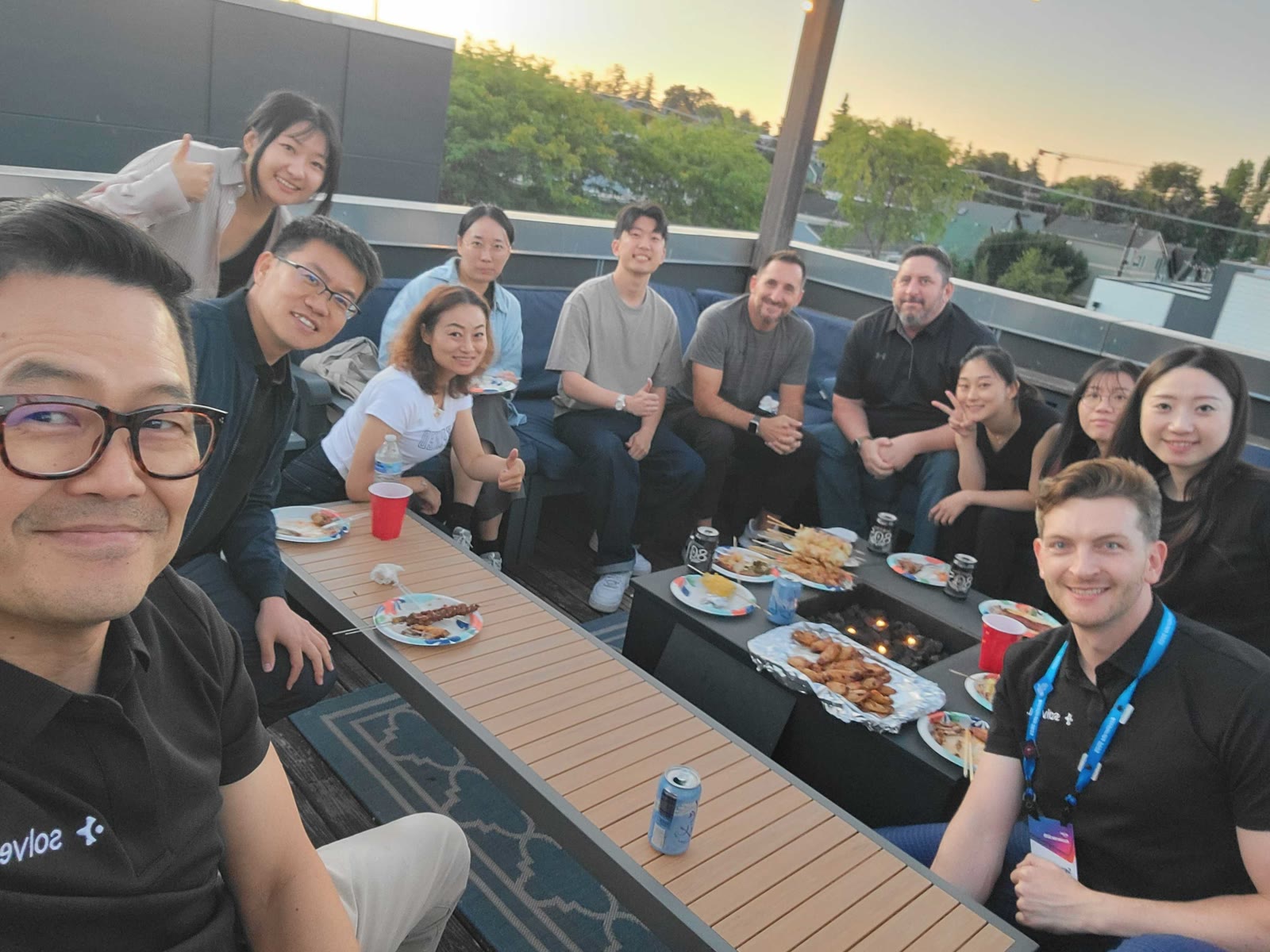 Members of the Solvea AI team gathered together